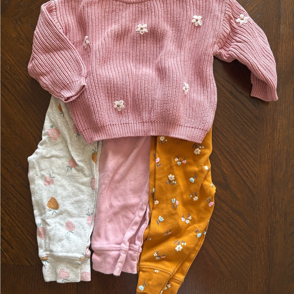 Carter's Pink and Mustard Kids Matching Set